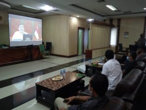 Pemerintah Daerah dan Medagri, Gelar Rakor Melalui Video Conference di Ruang Tunggu VIP Kantor Bupati Inhu